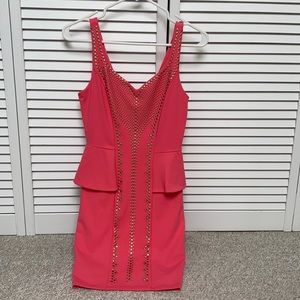 Women’s Bebe Coral Peplum Dress